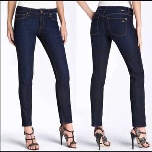 DL1961 Angel Mid Rise Skinny Jeans Dark Wash Stretchy Fall Denim Women's Size 27